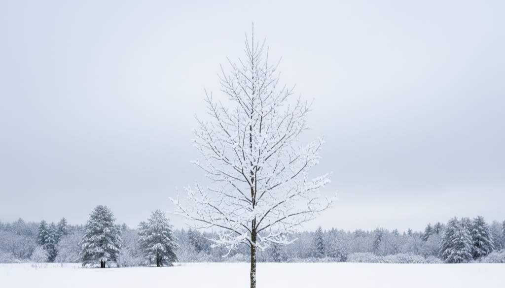 young tree in winter