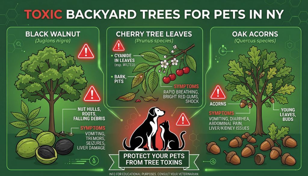 the most poisonous backyard trees in New York for pets.